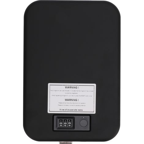Coffre-fort portable en acier, à accès rapide, avec système de sécurité biométrique par empreinte digitale et code à combinaison, pour table, voyage ou voiture. (1/5)