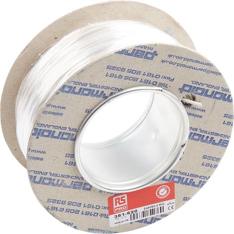 Fil électrique RS PRO 2491X, 16 0,5 mm² 20 AWG Non blindé, 500 V, PVC Blanc, 100m ( Prix pour Bobine de 100 Mètres )