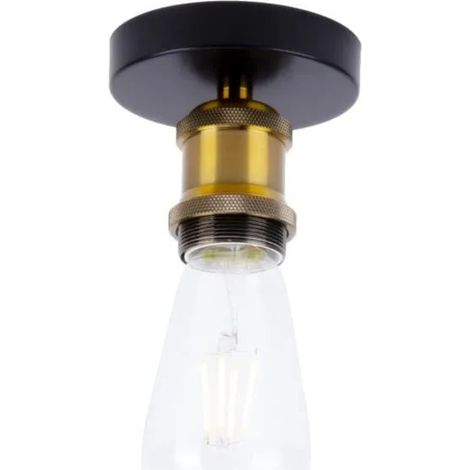 Plafonnier en Fer Vintage Industriel - - U DO - E27 - 60W - Métal - Extérieur (1/4)