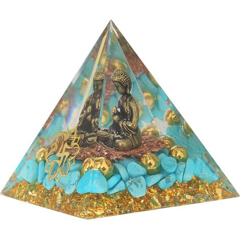 Pyramide de cristal Bouddha Design Exquis et Magnifique Ornement de Pierre de Pouvoir pour le Yoga et la Méditation (1/5)