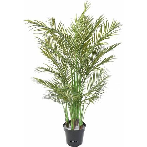 Palmier Areca artificiel multi troncs feuillage plastique H 160 cm - dimhaut: H 160 cm