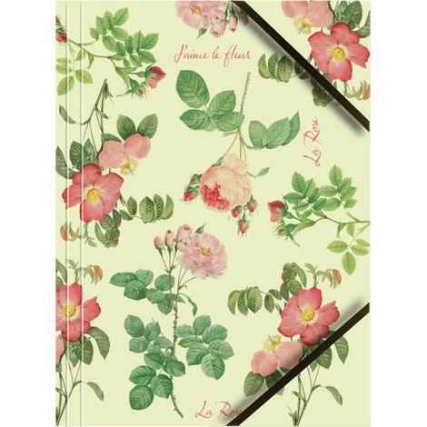 Carpeta de cartón lacado, tamaño A4, con esquinas elásticas. Roses BT601-D3 (1/2)