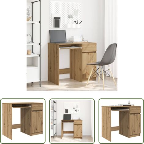 vidaXL Bureau chêne -  Bureau chêne artisanal 86x49x76 cm bois d'ingénierie (1/5)