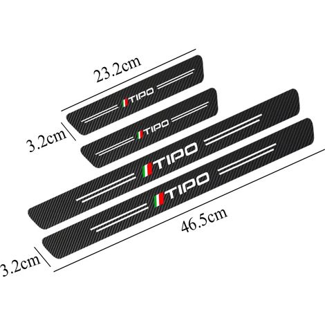(4 pièces TIPO) Autocollants de seuil de porte en fibre de carbone pour BMW 500,500L,Punto Tipo,Panda,Bravo,Abarth 595 et autres accessoires automobiles (1/3)