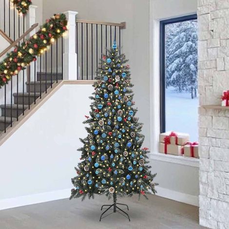 Künstlicher Weihnachtsbaum Grün 240 cm PVC, Plastik und Stahl