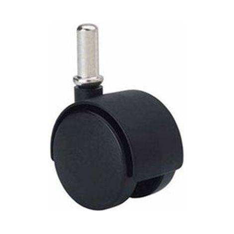 Roue double plastique noire 50mm axe lisse m8 1-0130 alex (1/2)