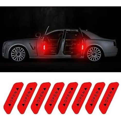 Stück reflektierende Aufkleber, selbstklebende reflektierende Streifen, wasserfeste reflektierende Aufkleber, reflektierende Warnstreifen, für Autotürkanten, LKW (Rot)