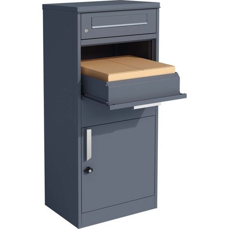 Boîte Aux Lettres Et à Colis. Moderne et élégant. Gris Anthracite