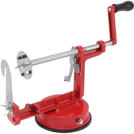 Coupe-Pommes de Terre en Spirale Manuel Multifonction - Lame en Acier Inoxydable Anti-Rouille - Éplucheur à Pommes de Terre Tournoyant Rouge (1/5)