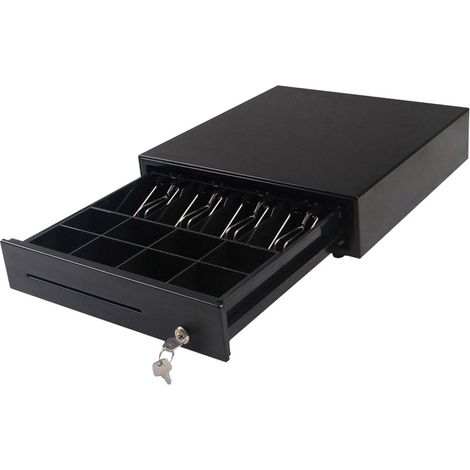 Tiroir-caisse moyen sous plan avec insert amovible, acier épais, pour argent, HD-KR35 (1/5)