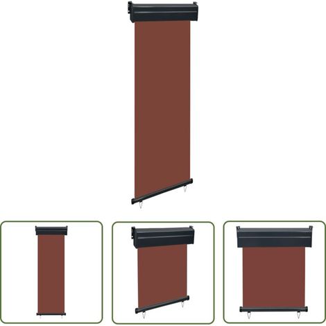 The Living Store Auvent latéral de balcon 65x250 cm Marron - Parasol De Balcon - Auvent Latéral - Protection Solaire - Intimité Extérieure - Écran Anti Uv
