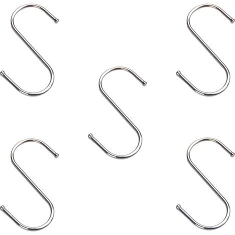 5 Pièces Crochets Acier Inoxydable, Crochet de Suspension, Crochets de Cuisine, pour Salle de Bain, Cuisine, Chambre à Coucher (1/5)