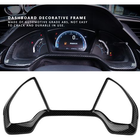 Cadre décoratif planche de bord auto et baguettes anneaux compteur pour Honda Civic 10e 2016-2018 noir à rayures (1/5)