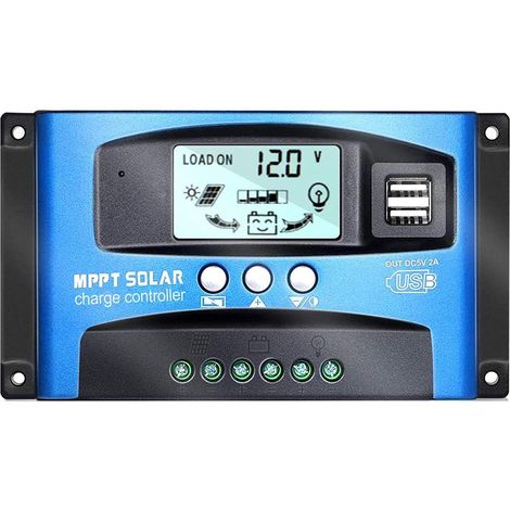 40A MPPT-Solarladeregler mit automatischer Fokusüberwachung (12V/24V), zwei USB-Anschlüssen und Wanderer-LCD-Display