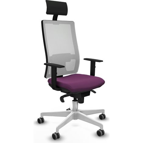 Sedia da ufficio piqueras y crespo Hornas rete bianca similpelle viola