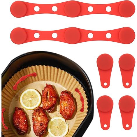 6 x Airfryer Baking Paper Magnets Magnetic Accessories for Air Fryer Silicone Clips for Fixing Baking Paper Magnetic Holders for Hot Air Fryer Baskets (1/5)