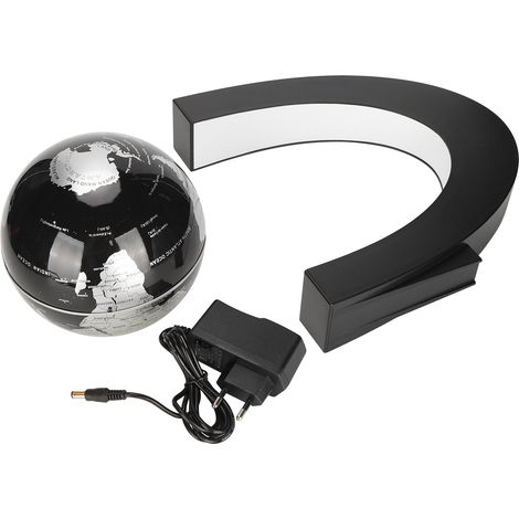 Globe lévitant magnétique 6 pouces, carte du monde flottante, socle en forme de C, décoration de bureau, 100-240V prise UE (1/5)