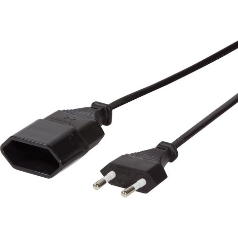 Cable de extensión sin conexión a tierra Euro Negro 3m (1/5)