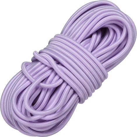 Corde élastique en polyester robuste de 3 mm x 10 m pour kayak, bâche, tente, camping, loisirs créatifs, rose clair-violet (1/5)