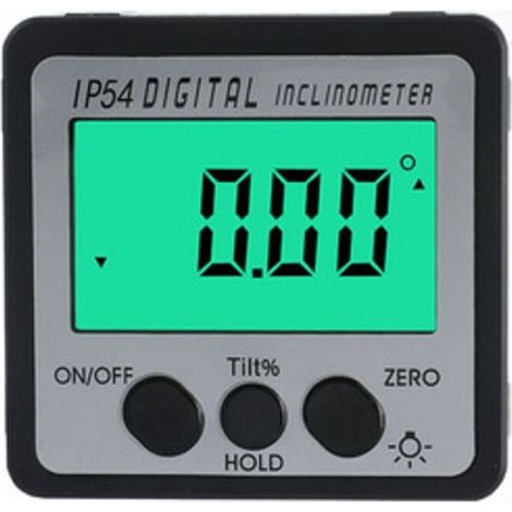 Niveau électronique numérique haute précision IP54, inclinomètre 4×90°, jauge d'angle numérique, inclinomètre magnétique, jauge de pente rétroéclairée verte