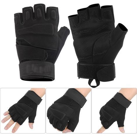 Gants d'entraînement tactique homme Eagle noirs pour musculation, escalade et sports extrêmes antidérapants (1/4)