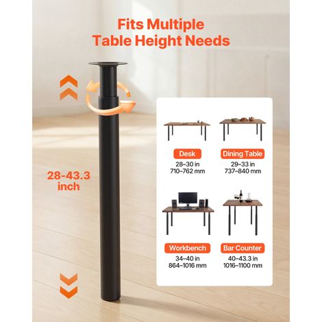 Pieds de Table Réglables en Hauteur 710-1100 mm Lot de 4 (1/5)