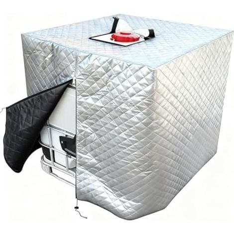 Tank Hiver, Protection antigel cuve 1000L, housse thermique 120x110x116CM, zip, neige (1/5)