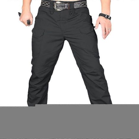 Pantalon cargo tactique ample multipoches pour homme, pantalon de combat d'extérieur (3XL Noir) (1/2)