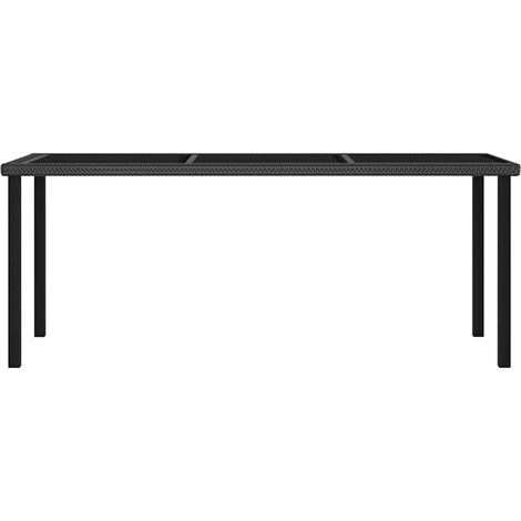 Maison Exclusive - Garten-Esstisch Schwarz 180x70x73 cm Poly Ratt (1/5)