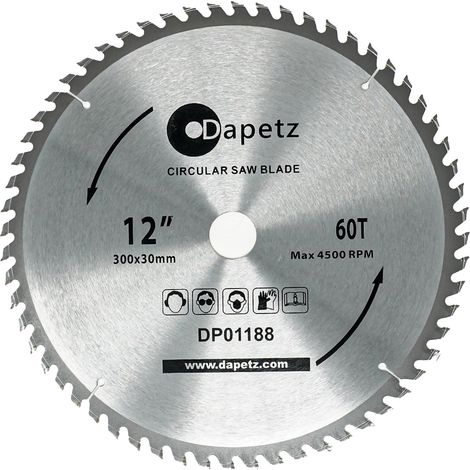 Dapetz ® TCT Circular Saw Blades 300 x 30mm 40 & 60 Tungsten Tipped Teeth for Hardwoods, Softwoods & Chipboards Compatible with Various Circular Saws 2PCS (1/5)