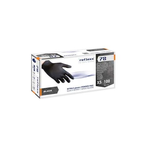 GUANTO IN NITRILE GR.4,0 SENZA POLVERE NERO- - tg.M in conf. da 100 pz. - 2 pezzi