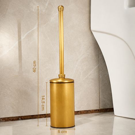 Brosse WC sur pied style rétro avec couvercle modèle standard cuivre pour toilettes 5 kg – Livraison gratuite (1/5)