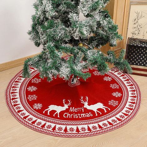 1 tapis de sapin de Noël tricoté de 120 cm (1/5)