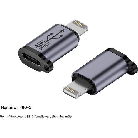 USB-C-Buchse auf Lightning-Stecker-Adapter, Lade- und Verbindungskonverter für Apple iPhone-Geräte, kompaktes, tragbares Zubehör mit hoher Kompatibilität (1/3)