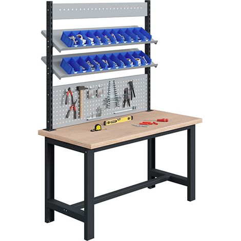 Werkbank für Werkstätten – Maße 1200 x 750 x 840 mm – Anthrazitgrau RAL7016 - W010010780-GA