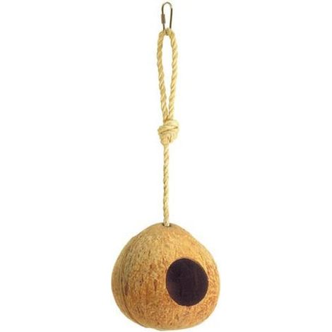 Vogelhaus aus Holz – 1 Stück – Rustikaler Naturstil – Mit Aufhängeseil – Für Garten und Balkon – Durchmesser 12 cm