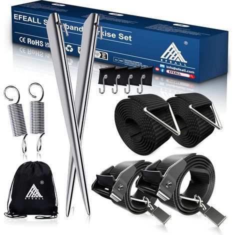 Kit de Sangles Anti-tempête pour auvent avec 4 Crochets pour Camping-Cars, Sangle Auvent Caravane, Kit de Sangles Latérales avec Laisse Tempête, Accessoires de Camping-Car (1/5)
