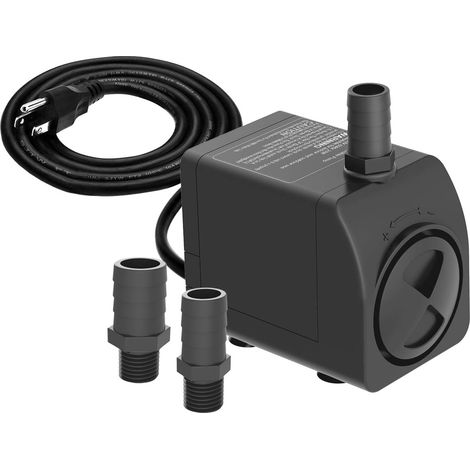 Pompe à Eau Submersible 16W 800L/H, Pompe Aquarium Avec Câble 3m Protection Surchauffe Ultra Silencieuse Petite Pompe pour Fontaine Étang, Statues, Hydroponique (Noir)