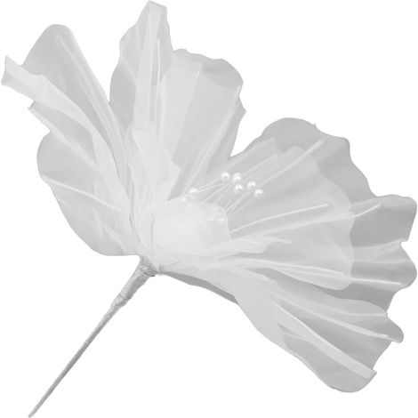 Organzablume, 50 cm Durchmesser, sanfte, leuchtende Farben, leicht, wiederverwendbar, handgefertigt, für Hochzeitsfotografie, Familienfotos, Weiß (1/5)