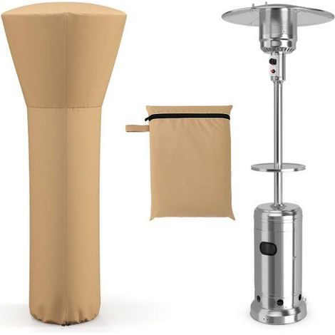 Housse beige pour chauffage de terrasse en Oxford avec zip et cordons réglables, sac de rangement pour jardin et terrasse (1/5)