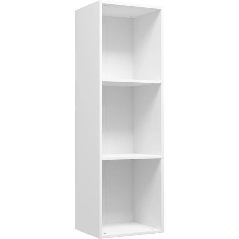 INLIFE Bibliothèque/Meuble TV Blanc 36 x 30 x 114 cm Aggloméré (1/5)