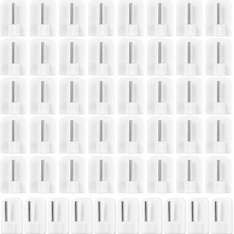 Crochet Adhesif Mural Rideauxs, Crochet Rideau Adhésifs, Crochets Autocollants pour Barres de Rideaux Nettes, Accroche Rideau Adhesif, Crochets de Fenêtre sans Perçage, plastic end hooks (1/5)