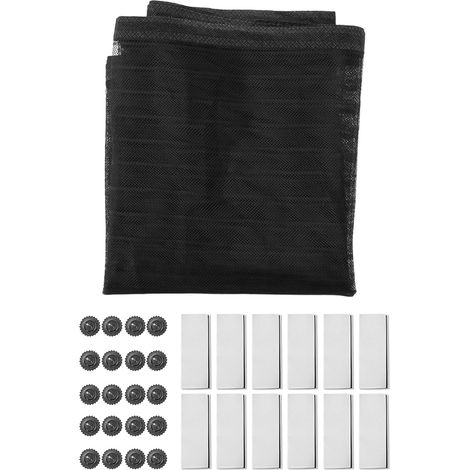 Porte moustiquaire rideau maille filet contre moustiques insectes mouches avec bande adhésive punaises 35.4x82.7 pouces noir chambre pièce patio balcon (1/4)
