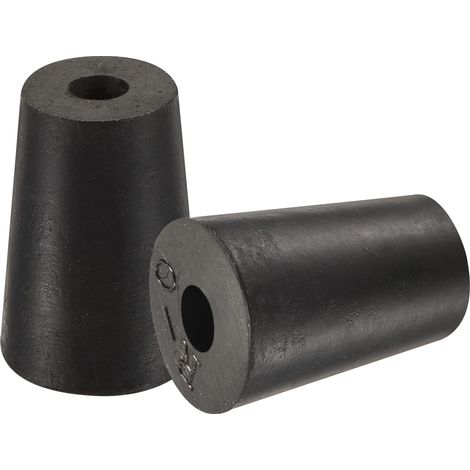 Caoutchouc Conique Bouchon 13mm à 17mm avec Trou Noir pour Bouchons, Liège, Bouchon d'égout, Bouchon tuyau d'eau, Bouchons pour instruments expérimentaux 10 Pièces (1/5)
