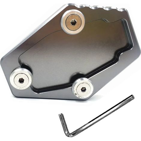 (Titane) Compatible avec les motos Ducati Multistrada Monster 795, 796, 821, 1200 et 1200S : extension de béquille latérale, support élargi, plaque de support maxpower (1/4)