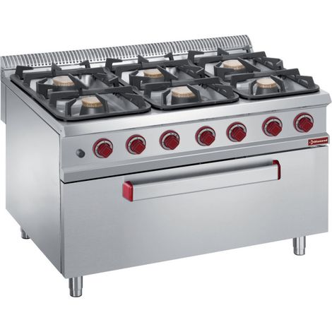 Fourneau 6 feux sur maxi four gaz - Diamond (1/3)