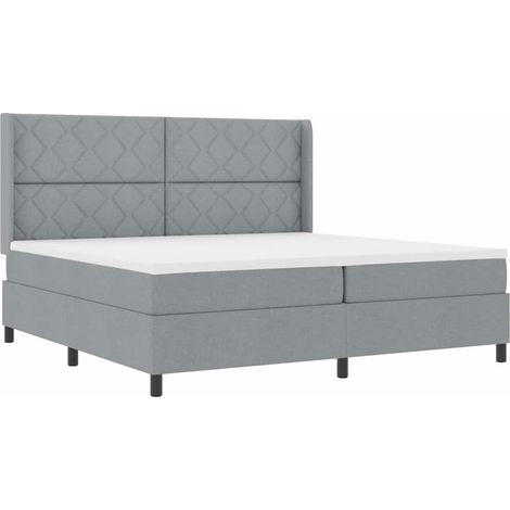 Maison Exclusive - Letto a Sorgente LED Grigio chiaro 200 x 200 cm Tessuto (1/5)