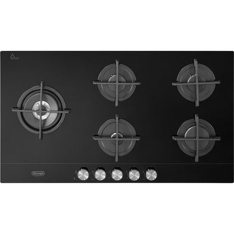 De'Longhi NSL 590D NCM Einbau-Gaskochfeld, 90 cm, 5 Brenner, Schwarz