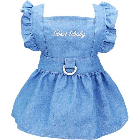 Dog Dress Puppy Skirt Clothes Princess Dresses Wedding Evening Tutu Denim Skirts for Small Chiesn Girl (1/5)