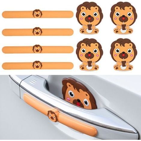 (Lion)Protection Portière Voiture - Lion - Autocollants Anti-Collision - Film Anti-Rayures - 8 Pièces (1/4)